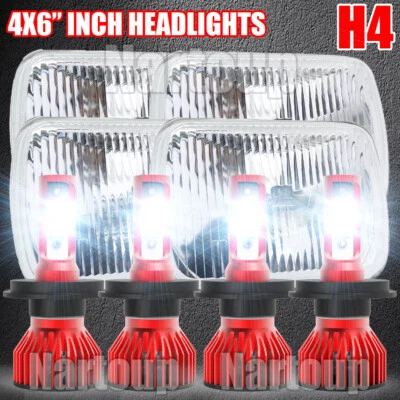 4x Fit GMC C1500 2500 3500 K1500 K2500 K3500 1982-1986 Truck 4x6" LED Headlights - Image 1 of 4