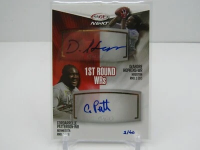HOPKINS/ PATTERSON 2013 SAGE NEXT 1ST ROUND WRs DUAL AUTOGRAPH AUTO #2/40 - Image 1 of 2