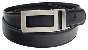 Mens Leather Belt Ratchet Automatic Buckle by QHA Q34 Black - Picture 1 of 9