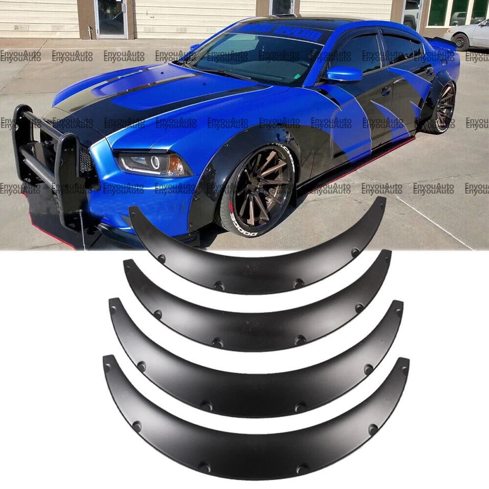 For Dodge Charger Universal Fender Flares Wheel Arches Wide Body Kit 4X 35"  Foto 1 de 4