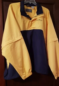 Page & Tuttle Pullover Windbreake XL Yellow/Blue 1/4 Zip to High Neck 100% Poly - Picture 1 of 9