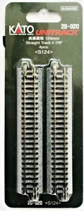 N Scale Kato Unitrack 20-020 Straight Track 124mm 4 7/8" (4 pcs) - Picture 1 of 2