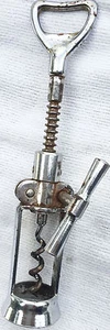 TIRE BOUCHON DECAPSULEUR A CREMAILLERE A CAGE METAL CHROMÉ Corkscrew - Picture 1 of 1