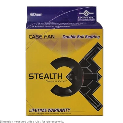 Fan Muffin Cooling DC 12V DC12V 12VDC  60mm 60x60x25 Vantec Stealth Quiet - Image 1 of 4