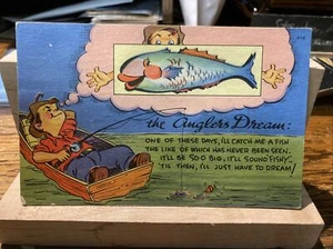 Das Anglerdilemma: Comic Gedicht Postkarte - Bild 1 von 2