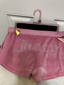 juicy couture 2 Women Sleepwear Shorts Pink / Black Soft Comfy Logo Size XL - Picture 1 of 8