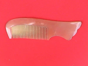 4.98" TRANSPARENT FINE TOOTHED OX HORN COMB - FOR NORMAL/FINE HAIR - Picture 1 of 1