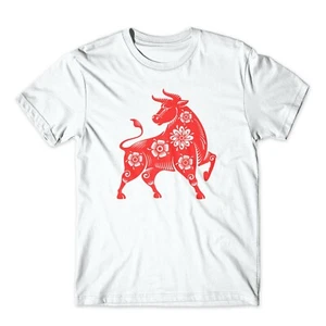 Year of the Ox T-Shirt 100% Soft Cotton Premium Tee for Chinese New Year. Comfy! - Picture 1 of 2
