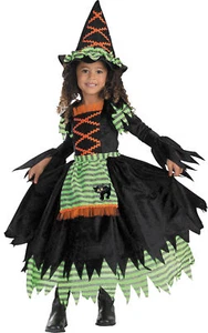 Witch Storybook Child Girls Apron Costume Full Skirted Fancy Dress Disguise - Picture 1 of 1