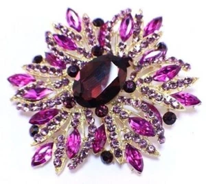 Broche Ostentoso Sombrero Solapa Broche Solapa Púrpura Flor Inspirado en Flor Xl #Br200 - Imagen 1 de 2