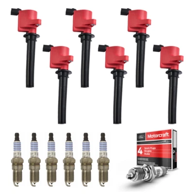 6 bobinas de encendido Energy y bujías Motorcraft Platinum para 02-11 Mazda Tribute Foto 1 de 4