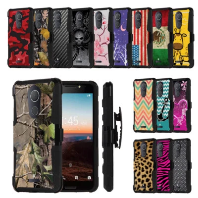 Estuche resistente de alta resistencia con soporte + funda cubierta con clip para T-Mobile REVVL PLUS Foto 1 de 4