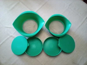 Set of 2 Large/Small Strainers/Colanders, 2 Small bowls w/lids BPA Free Green - Picture 1 of 1