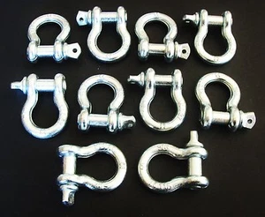 10 GOLIATH INDUSTRIAL 1/2" BOW SHACKLE ANCHOR CLEVIS SCREW PIN 4000LB BS12 G-209 - Picture 1 of 2