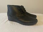 Clarks Black Leather Ankle Boots Size 6.5 Cloud Steppers Comfortable