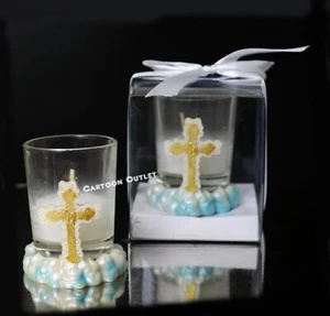 12 Comunion Candle Recuerdos Bautizo Baptism Favors Holy Communion Cross - Picture 1 of 8