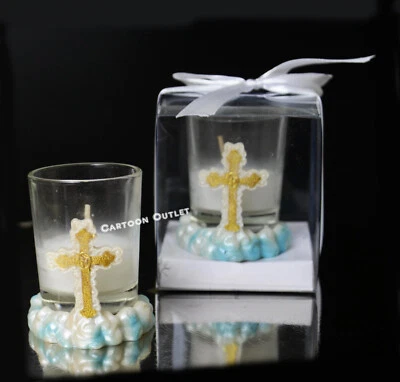 12 Comunion Candle Recuerdos Bautizo Baptism Favors Holy Communion Cross - Image 1 of 4