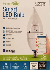 Feit Electric 40W Equivalent (3000K) B10 Dimmable Bluetooth Smart LED Bulb - Picture 1 of 1