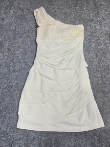 City Triangles One Shoulder White Dress Juniors Size Small Padded Bust - Picture 1 of 13