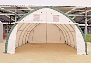20x30x12 Canvas Fabric Building Shelter w/ Metal Frame, Camper, Boat Storage NEW