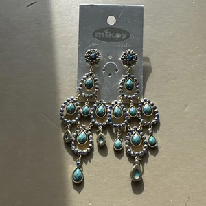 Pendientes de joyería Mikey nuevas etiquetas era £35 azul impresionante  - Imagen 1 de 6