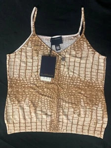 CLASS Roberto Cavalli 13P CD 613 Canotta Snakeskin Print Top, Size 50/(US 14) - Picture 1 of 10