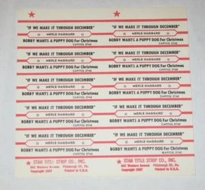 Merle Haggard Full Sheet 10 Jukebox Title Strips If We Make It Through December - Picture 1 of 1