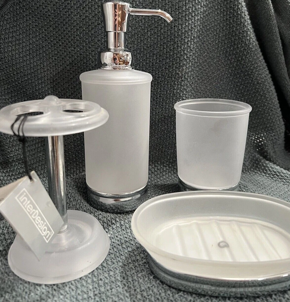 Tocador de baño InterDesign York Bath Collection cromo esmerilado transparente iDesign Foto 1 de 1