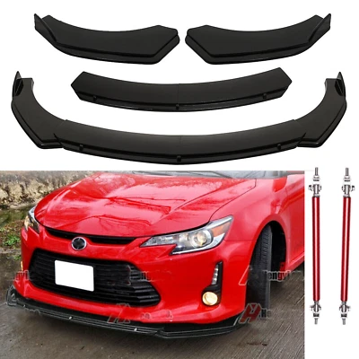 Bumper Lip Spoiler Splitter Body Kit + Strut Rods Glossy For Scion TC FR-S Foto 1 de 4