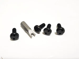 MERCEDES SECURITY Antirrobo Placa Automática Tornillos Pernos de Acero Inoxidable NEGRO - Imagen 1 de 2