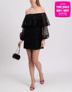 RRP€433 ROTATE BIRGER CHRISTENSEN Tulle Mini Dress EU40 US8 UK14 XL Beads Sequin - Picture 1 of 10