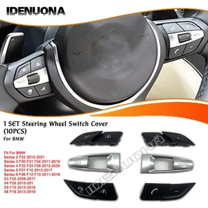 Black Chrome Steering Wheel Switch Button For BMW X4 F26 2013-2018 2014 - Picture 1 of 5