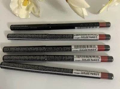 Avon True Color Glimmersticks Lip Liner TRUE RED Retractable Pencil Sealed Set 5 - Image 1 of 4
