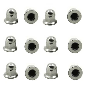 Confezione Dadi a Cupola Cromati M6 Base Lavatrice (Confezione da 12 Dadi) - Foto 1 di 1