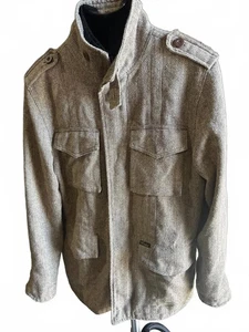 Ezekiel Black Label Herringbone Wool Blend Field Jacket  - Picture 1 of 8