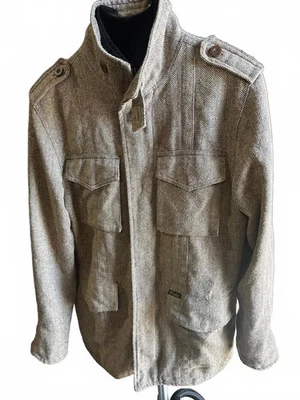 Chaqueta de campo Ezekiel etiqueta negra mezcla de lana espiga  Foto 1 de 4