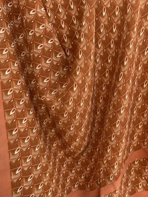 Bufanda Michel Paris 100% Seda 33"x31" Patrón Geométrico Marrón y Naranja Chic#A4 Foto 1 de 4