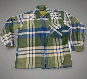 Vintage Sears Mens Store Outerwear Wool Plaid Jacket Size L Tall flannel - Picture 1 of 10