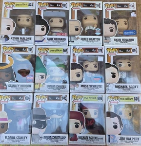 Funko POP! The Office 12 PC LOT - Dwight, Andy, Stanley, Michael, Shrute,  Jim - Foto 1 di 5