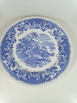 Enoch Ralph Seaforth Blue White Woods Burslem Dinner Plate 25cm - Image 1 of 4