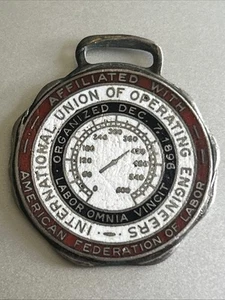 Raro Reloj Esmaltado STERLING Llavero Unión Internacional de Ingenieros Operativos - Imagen 1 de 4