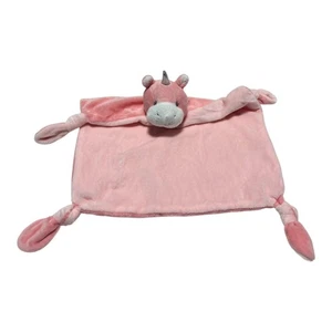 Pink Unicorn Baby Lovey Security Blanket Knotted Corners Two Tone - Picture 1 of 6