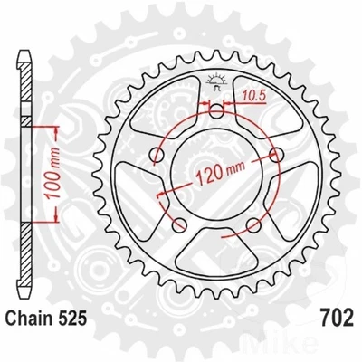 Piñón trasero JT 46/525 apto para Aprilia Dorsoduro 750 SMV 2008-2016 Foto 1 de 4