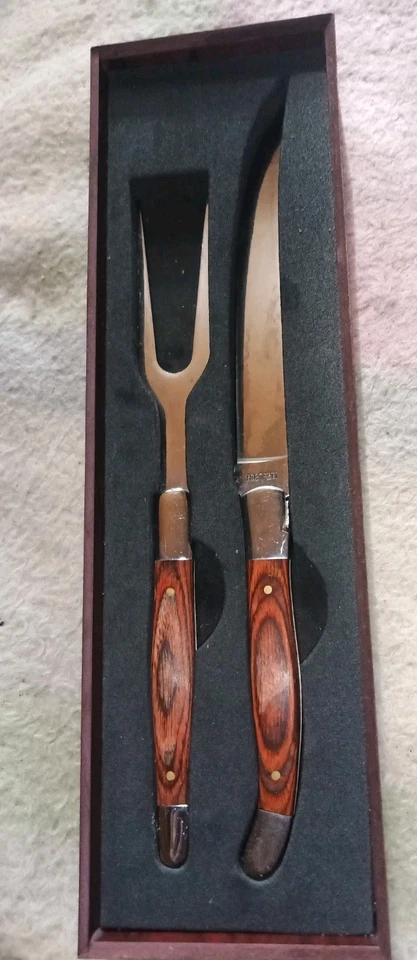 Nach Laguiole Art...Tranchierbesteck... Set in Holzbox. Neu Rostfrei Edelstahl  - Bild 1 von 4