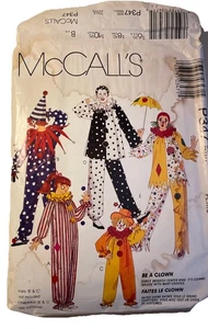 McCall's Be A Clown #P347 Size Small Costume Sewing Pattern UNCUT - Picture 1 of 10