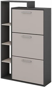 Scarpiera Da Ingresso Orlando, Antracite/Grigio, 80 X 128.3 Cm Con 3 Scomparti - Foto 1 di 13