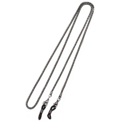 70 cm/27 pulgadas Negro Antideslizante Metal Gafas Cadena Gafas de sol Cordón Máscara Cadena Foto 1 de 4