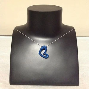 "CLEARANCE" Sterling Silver Heart Pendant With Crystal Glass & 18" Chain - Picture 1 of 2