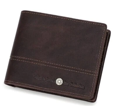 Brand New Authentic Contacts Rfid Blocking Brown Genuine Leather Wallet For Men - Image 1 of 4