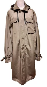 Victorinox Swiss Army Men’s Beige Midi Rain Trench Coat Hooded Detachable Sz L - Picture 1 of 24